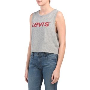 Levi’s Gray Cropped Logo Tank